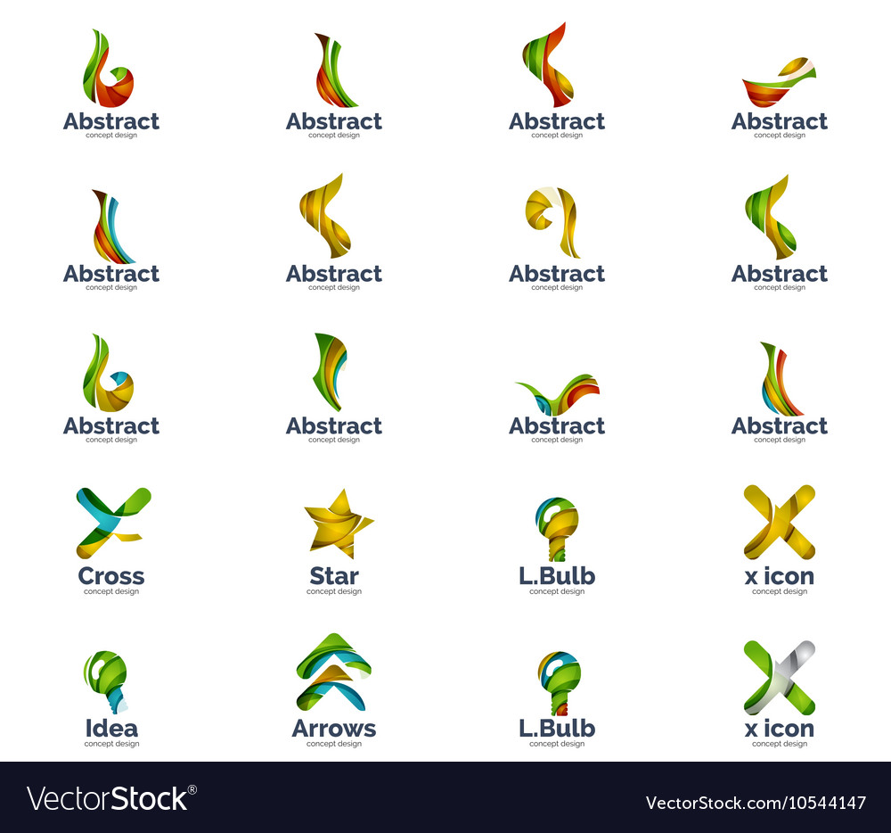 Set of abstract unusual internet logos Royalty Free Vector