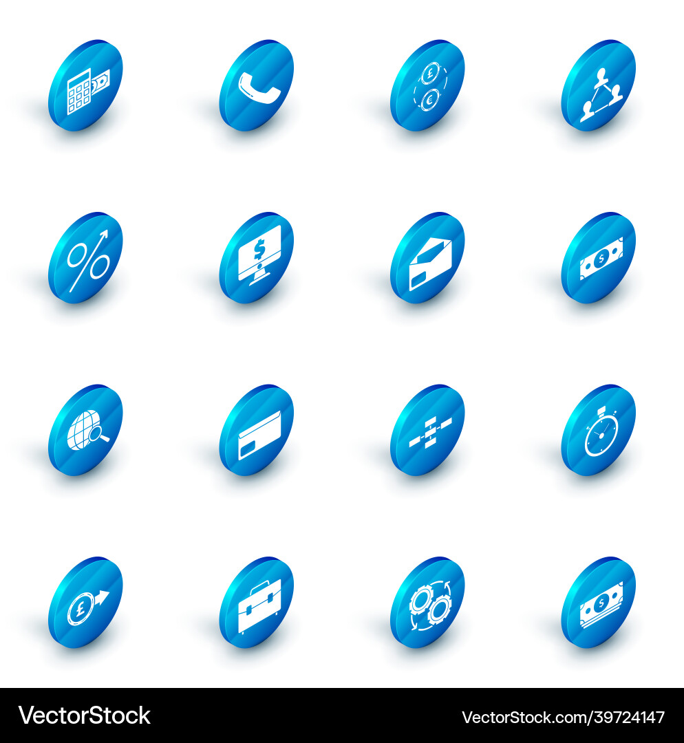 Set telephone handset money exchange project Vector Image