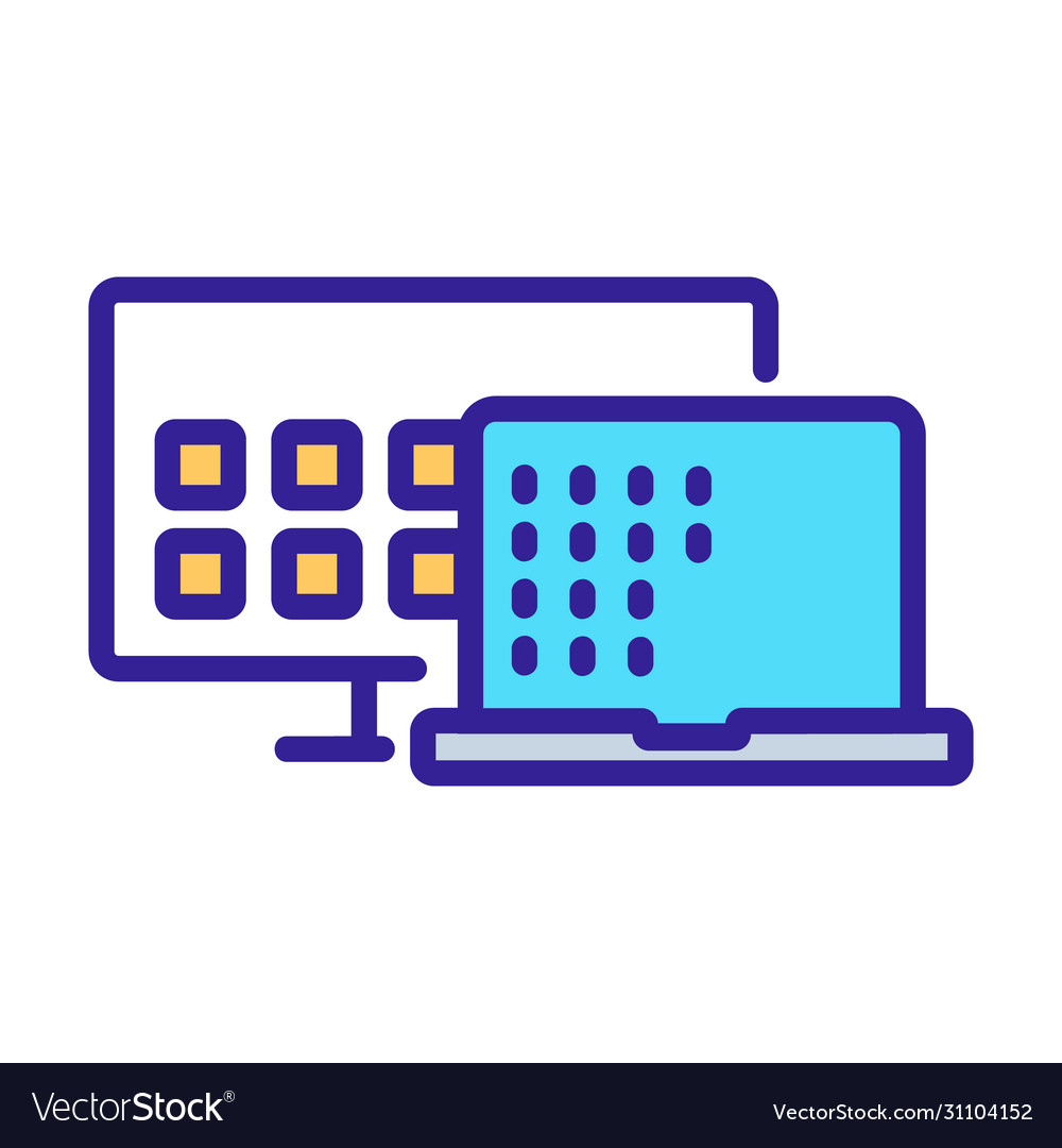 Communication tv and laptop icon outline