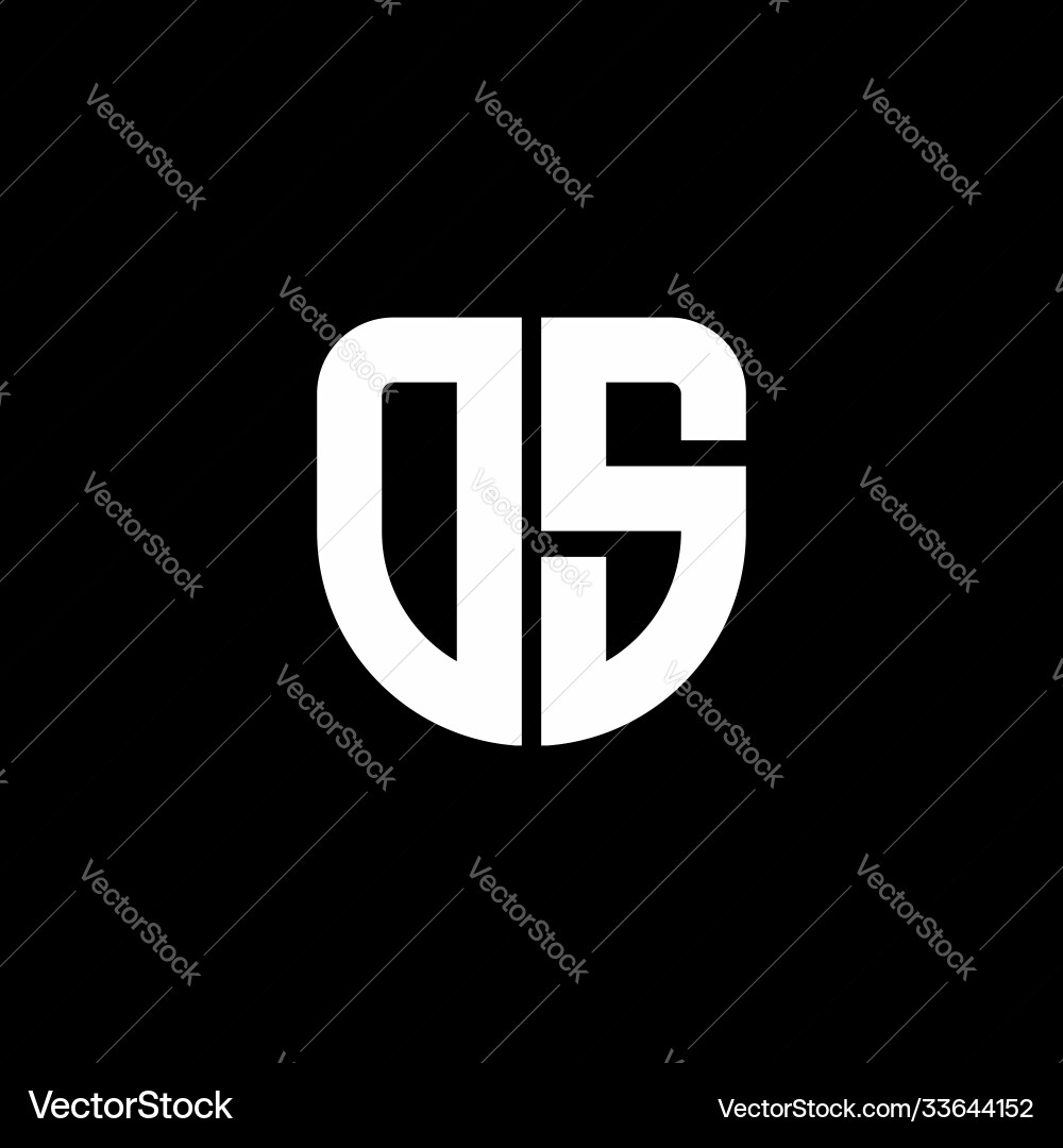 Ds logo monogram with circular shape shield Vector Image
