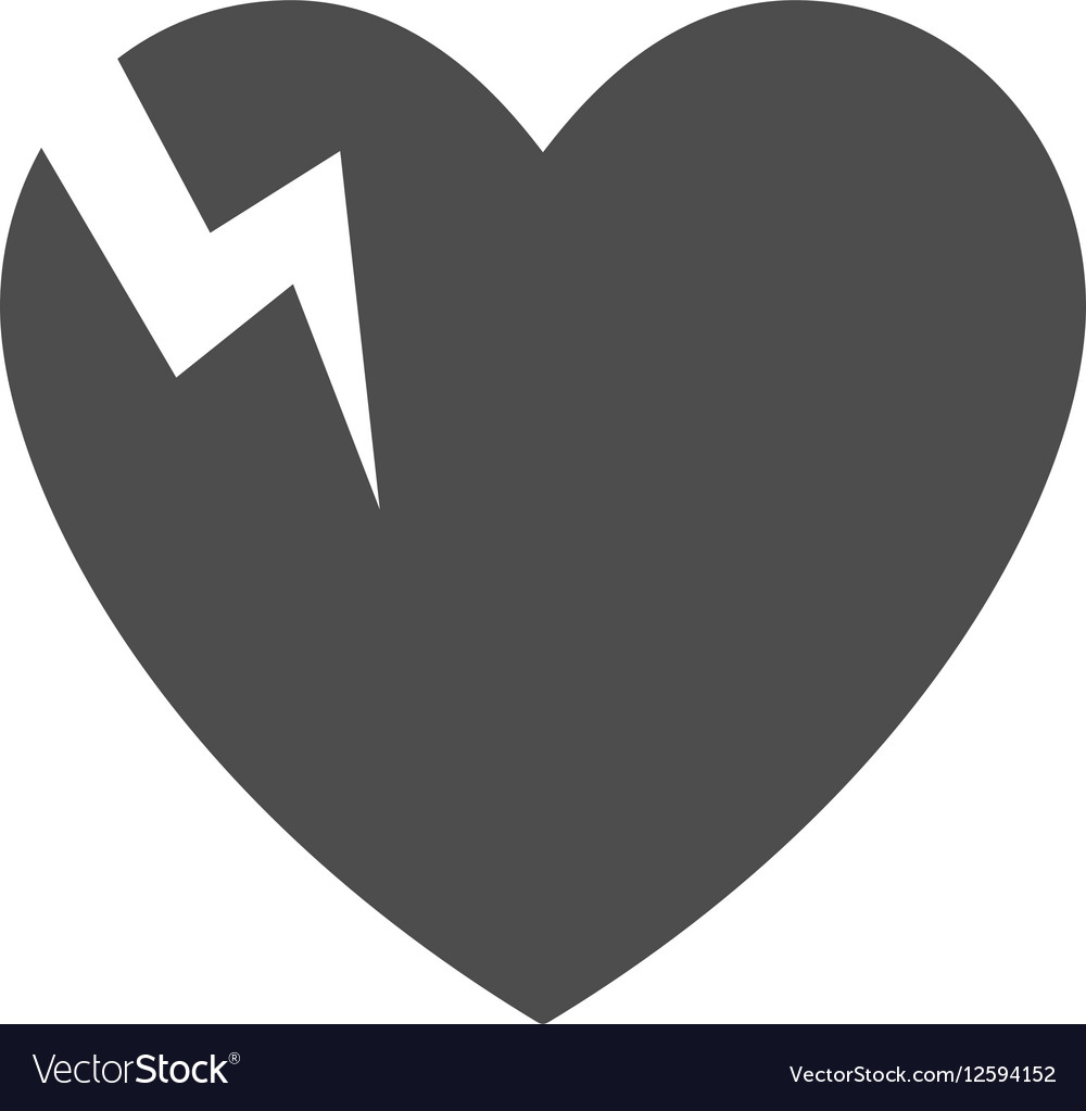 Heart crack flat icon Royalty Free Vector Image