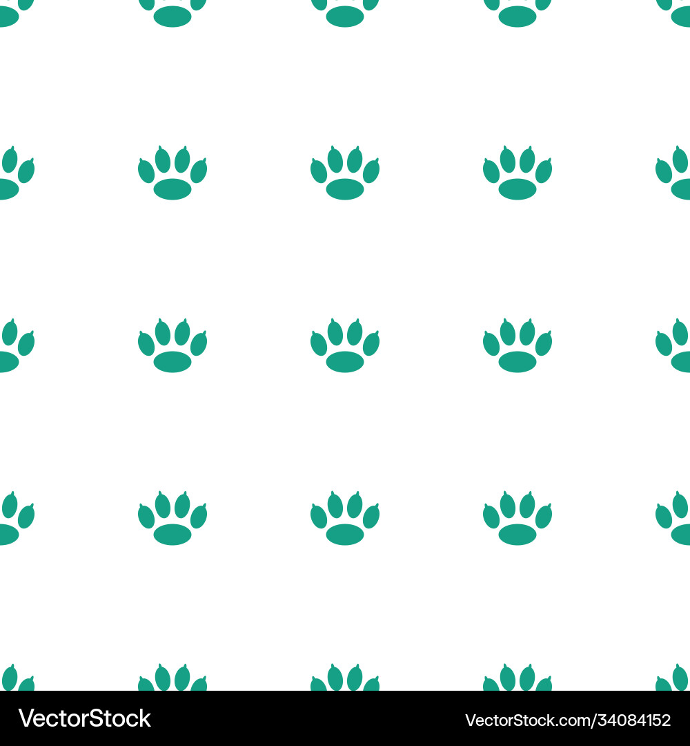 Paw icon pattern seamless white background Vector Image
