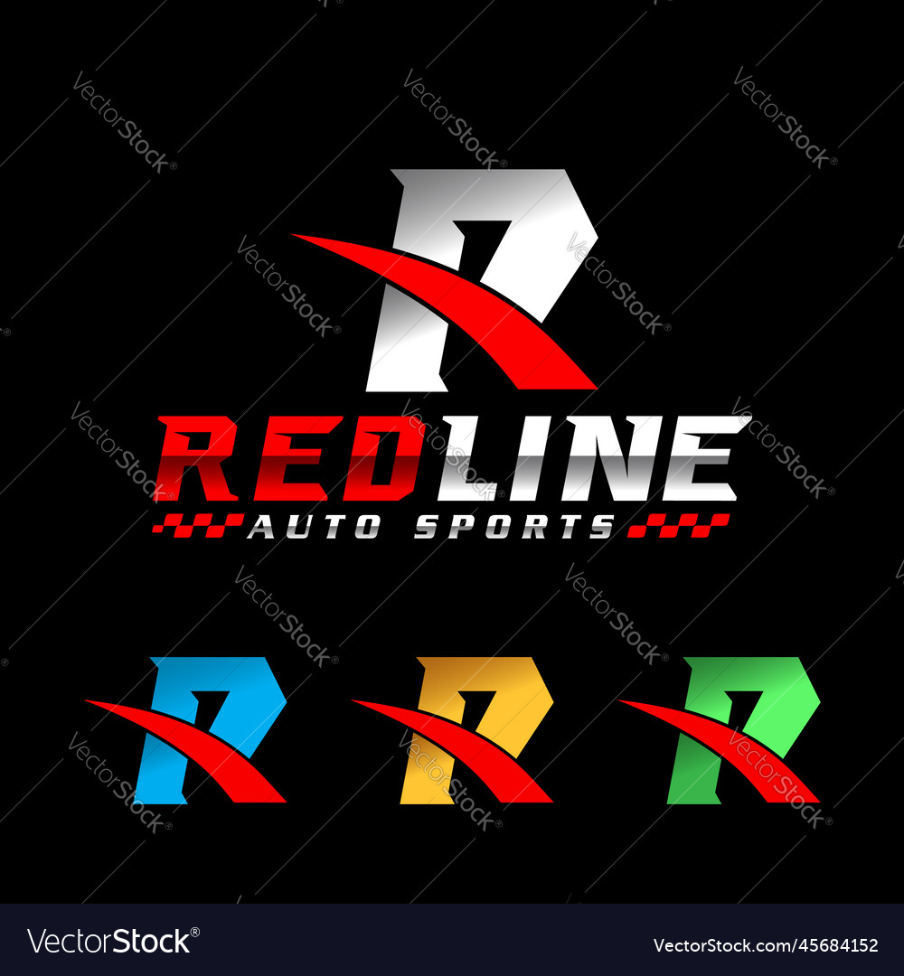 Redline logotype design symbolcar logo Royalty Free Vector