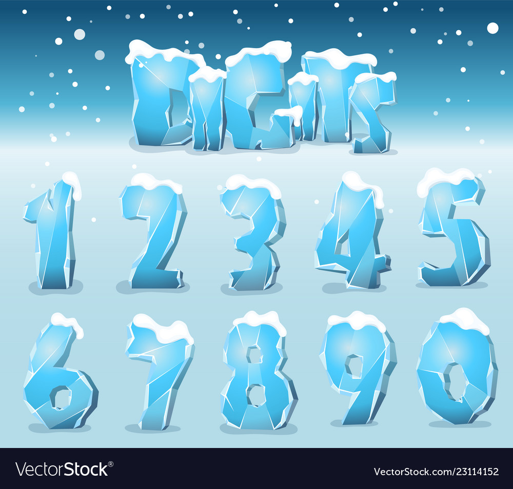 Stylized ice digits