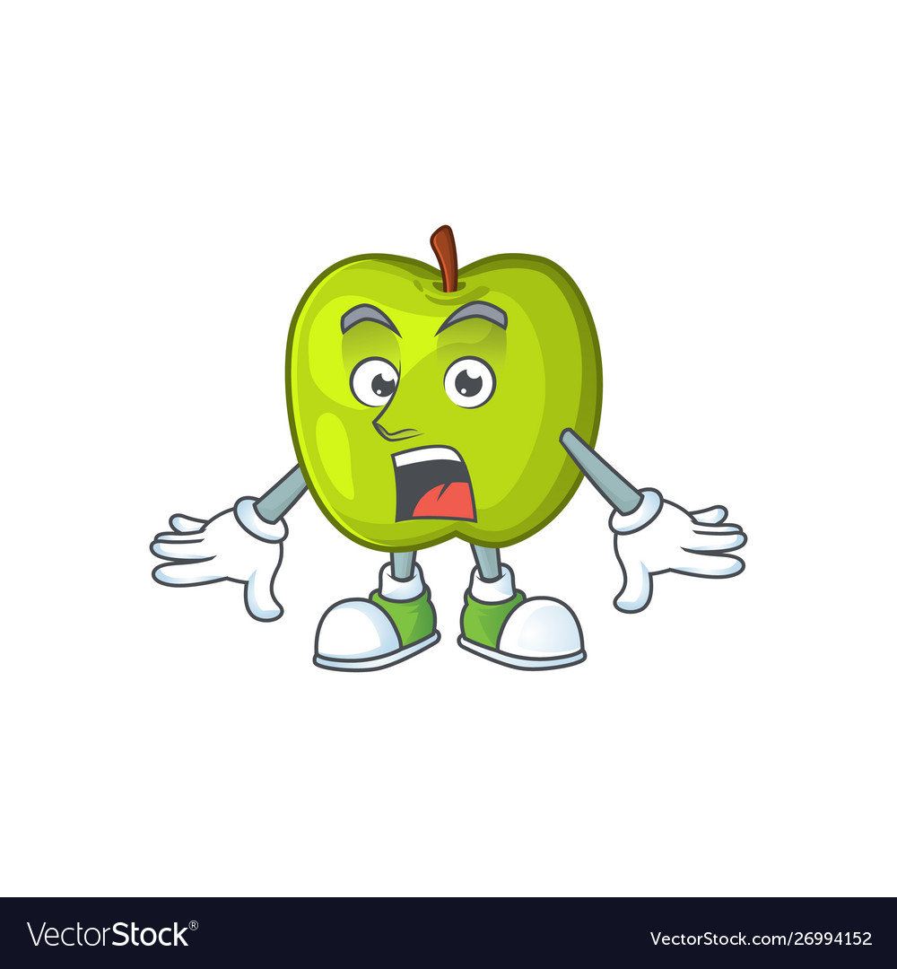 Surprised granny smith green apple cartoon mascot Vector Image Surprised granny smith green apple cartoon mascot Vector Image