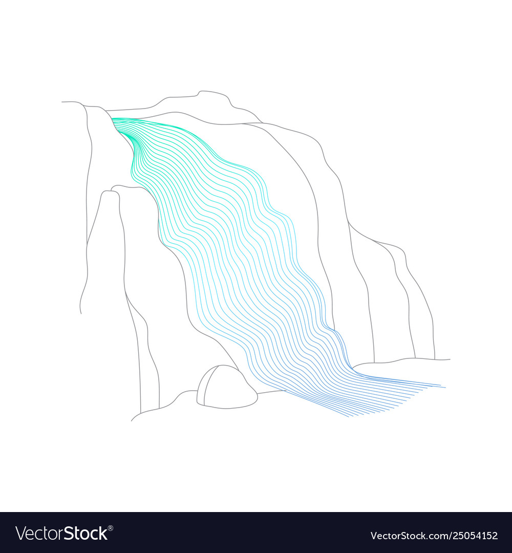 Waterfall Cascade Royalty Free Vector Image - Vectorstock