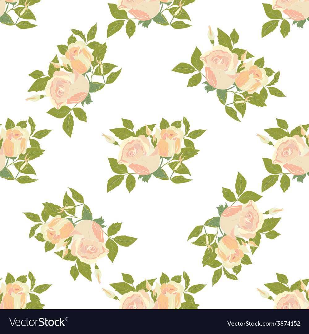 White rose pattern seamless Royalty Free Vector Image