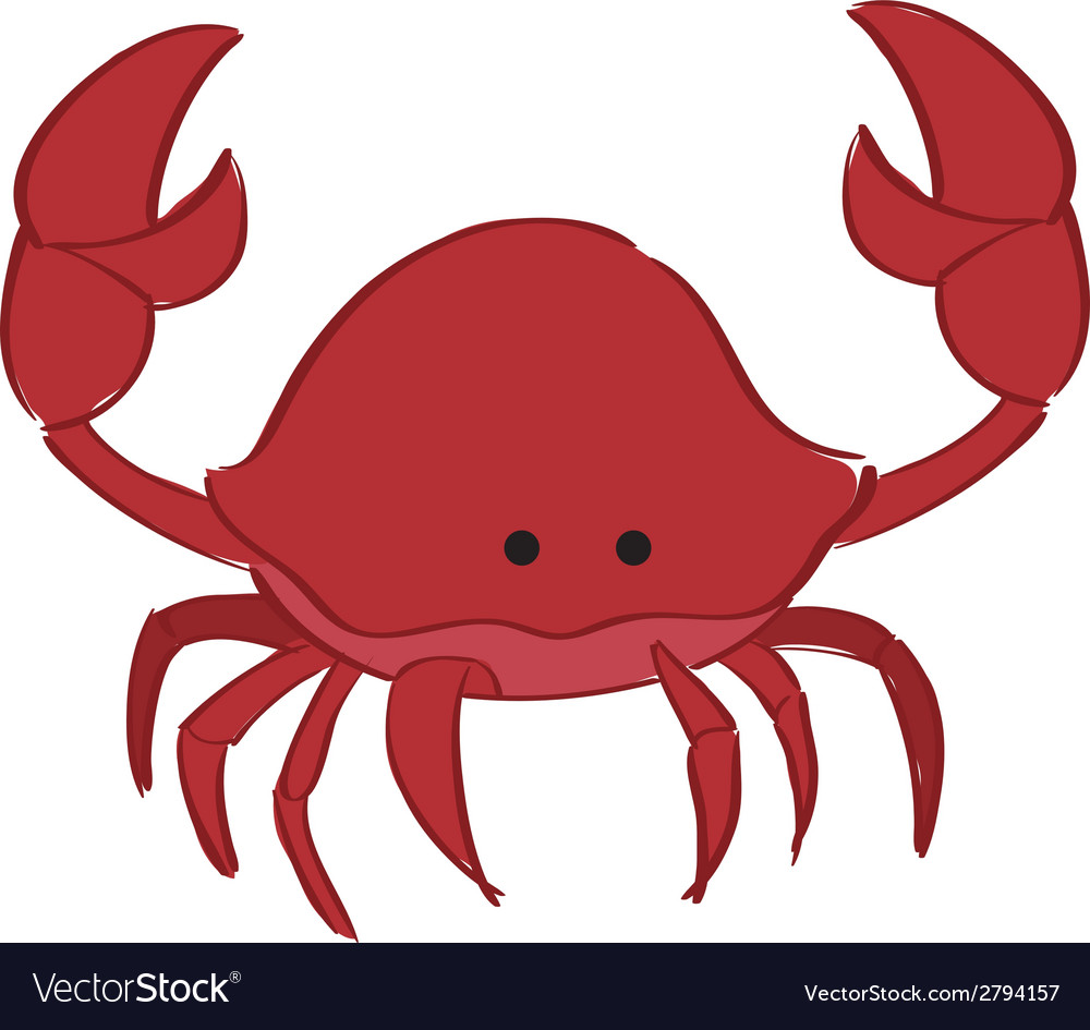 A red crab on white background Royalty Free Vector Image