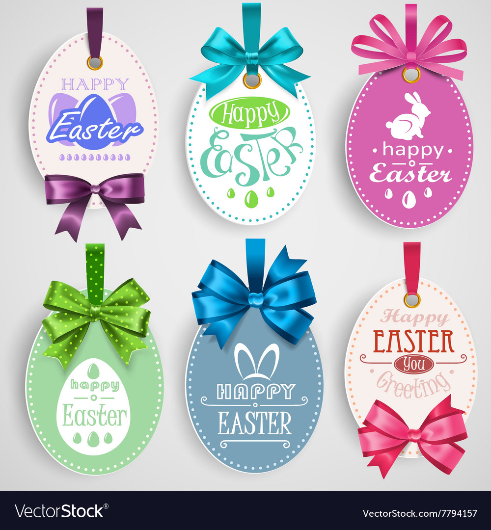 Easter emblem with bows