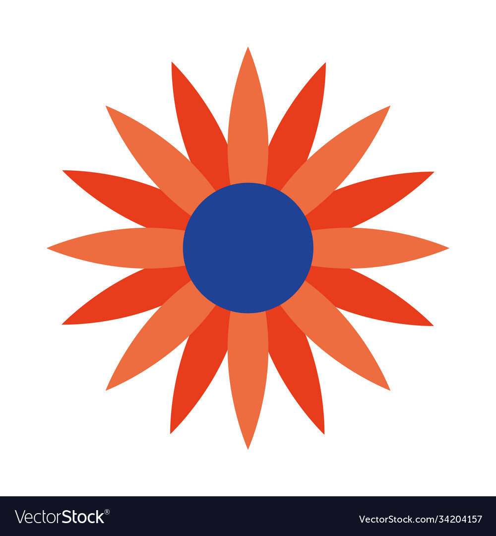 Flower flat style icon design Royalty Free Vector Image