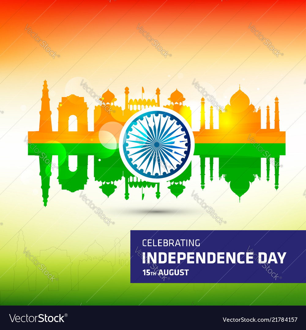 India independence day card with creative design Vector Image