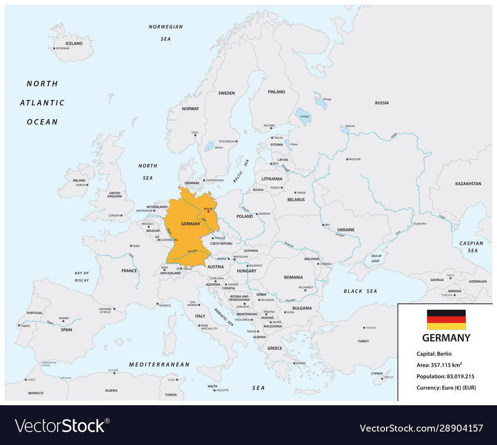 Location germany on european continent Royalty Free Vector