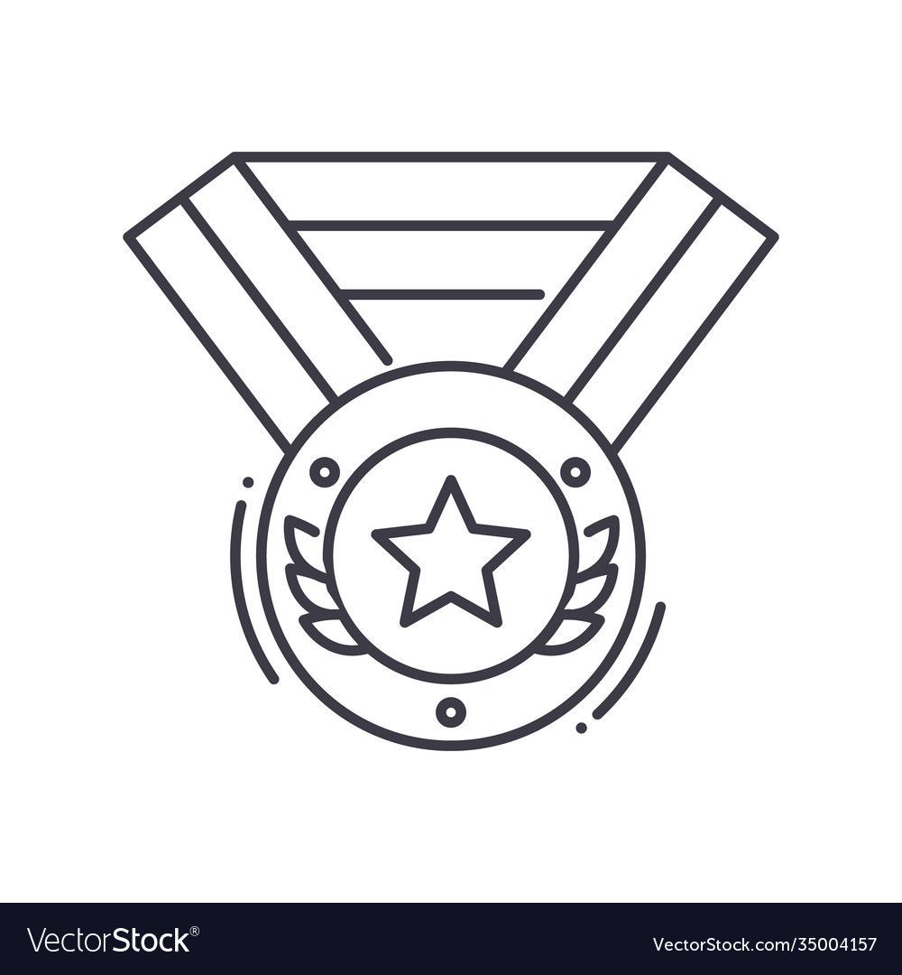 Medal award icon linear isolated