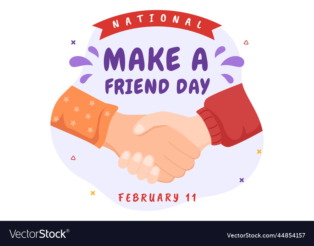 National make a friend day observed on february vector image
