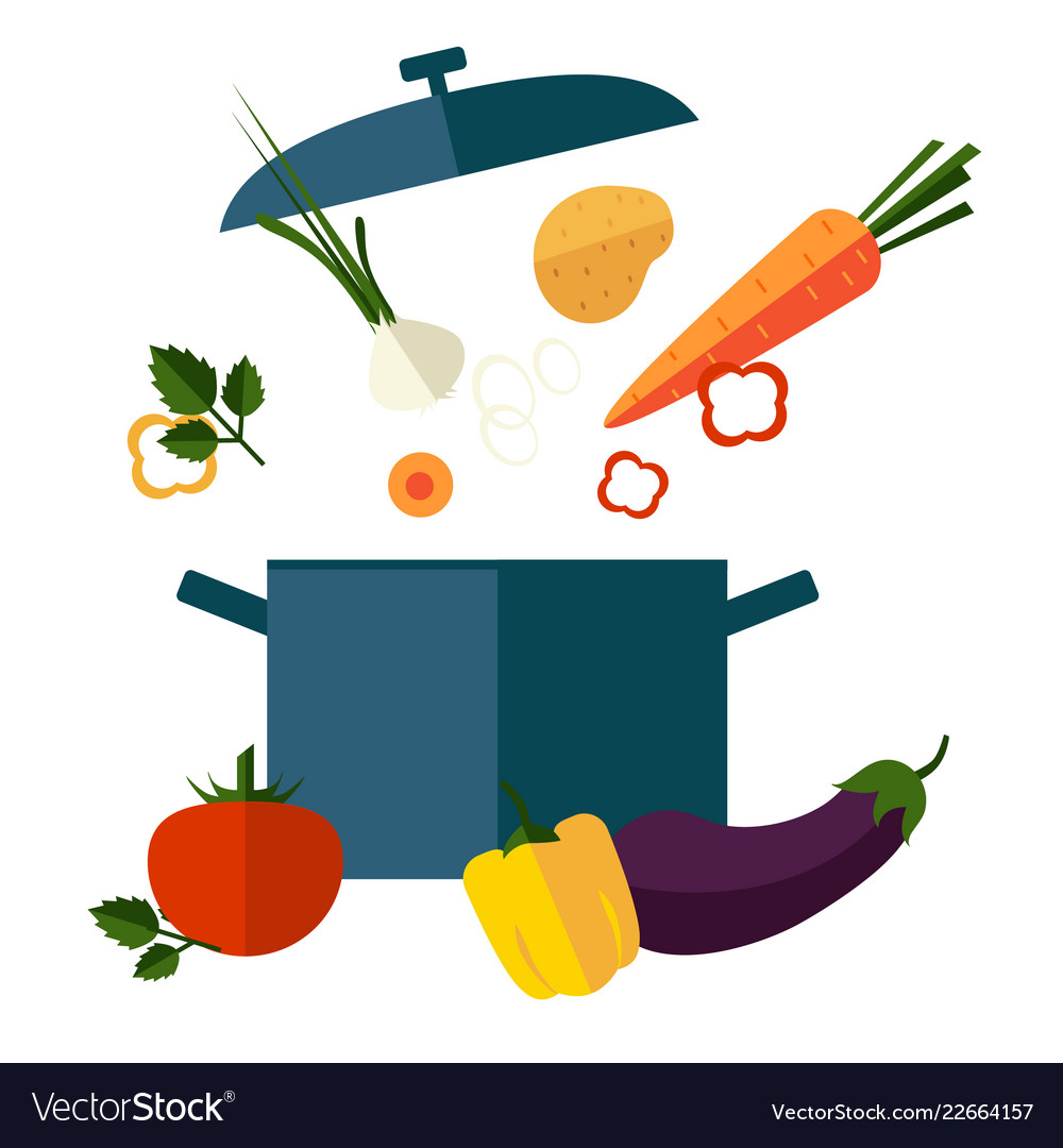 Recipe vegetarian vegetable soup Royalty Free Vector Image