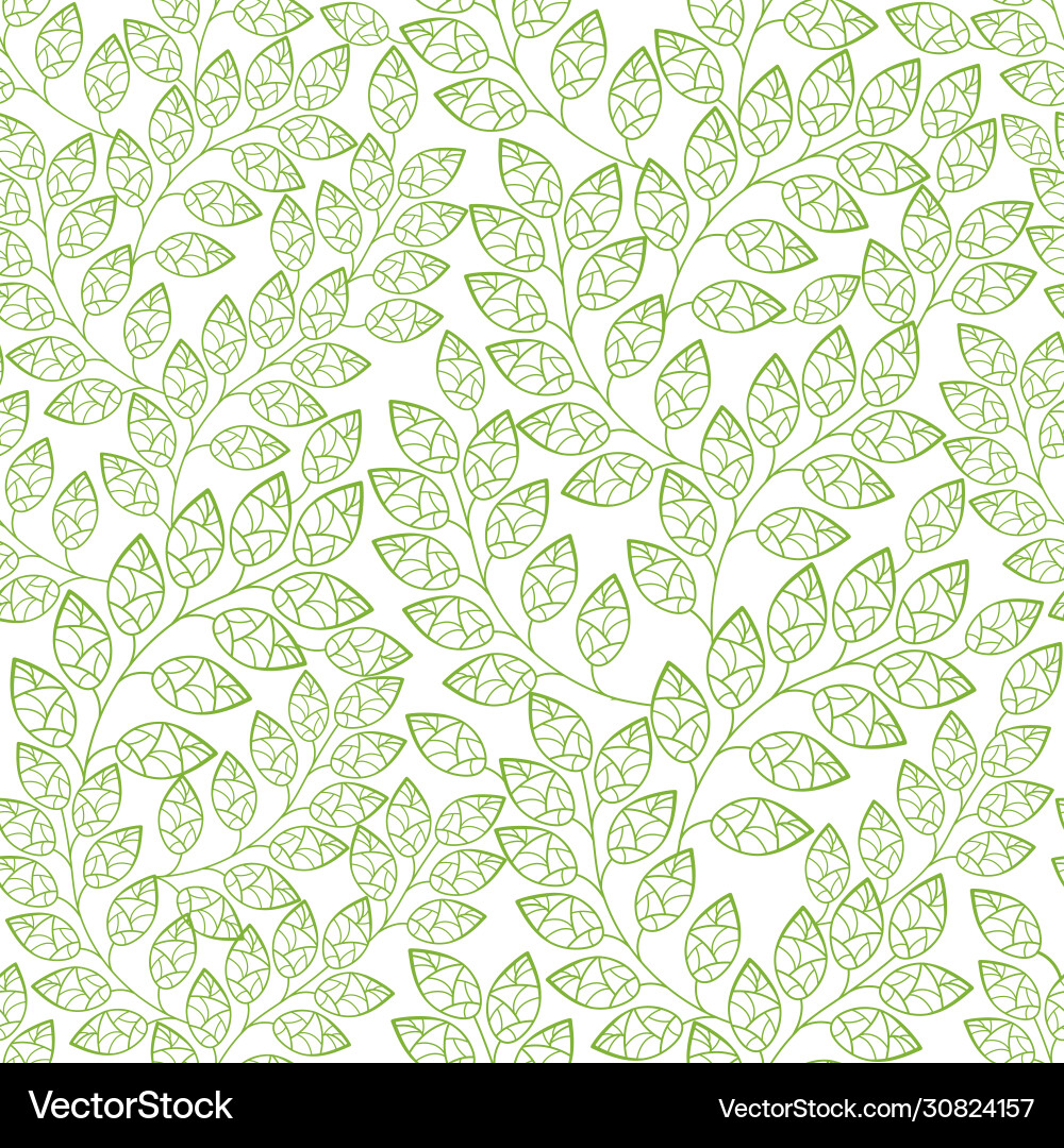 Seamless background green leaf branches Royalty Free Vector