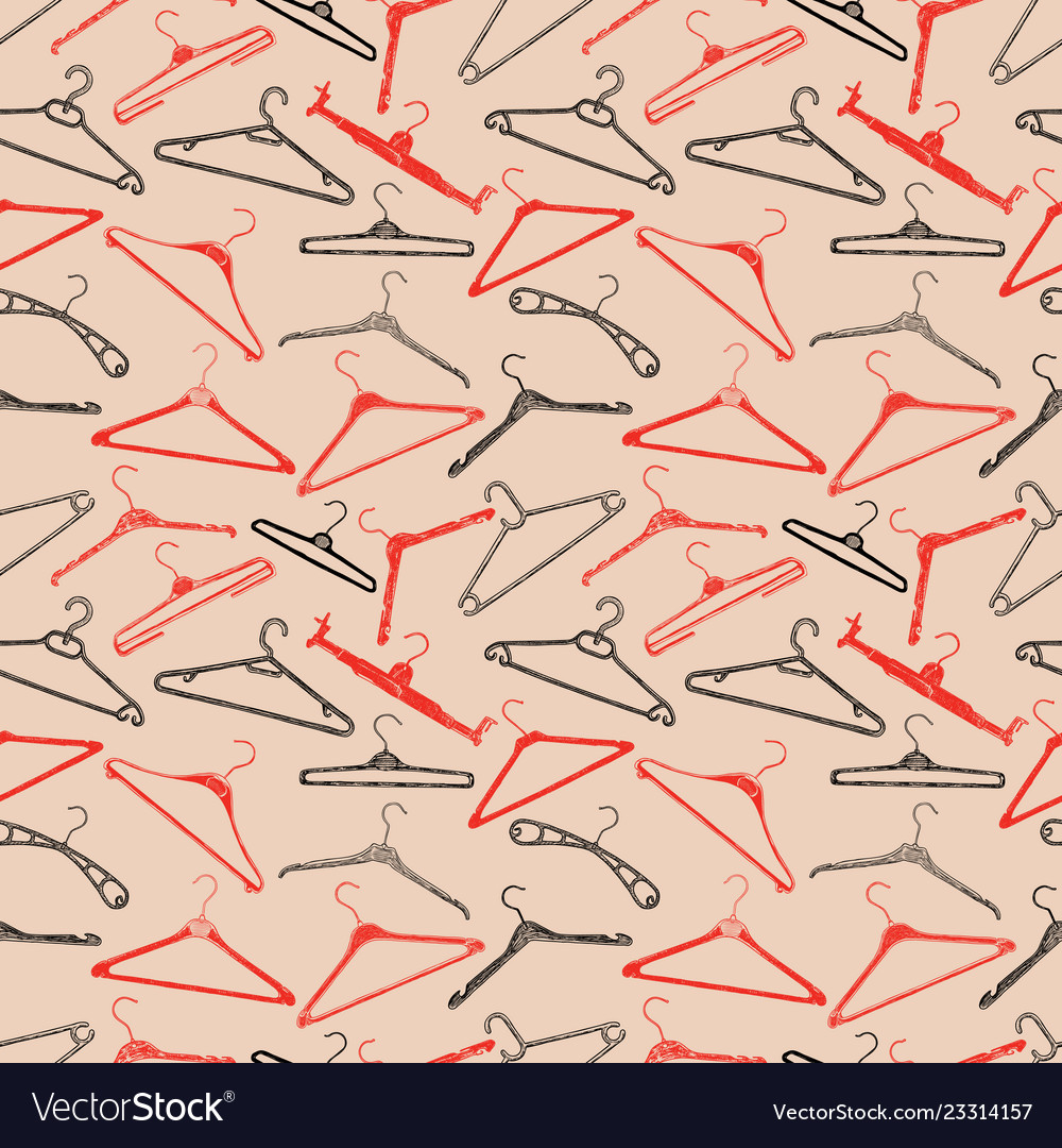 Seamless background of the clothes hangers Vector Image