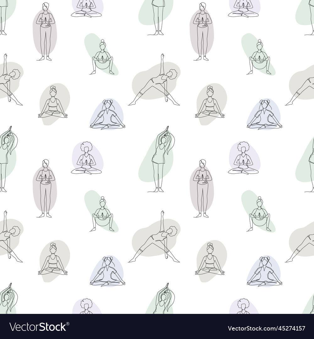 Seamless pattern with single line drawings