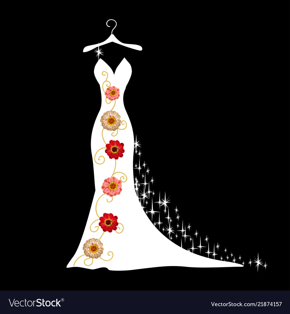 Download Wedding dress silhouette Royalty Free Vector Image