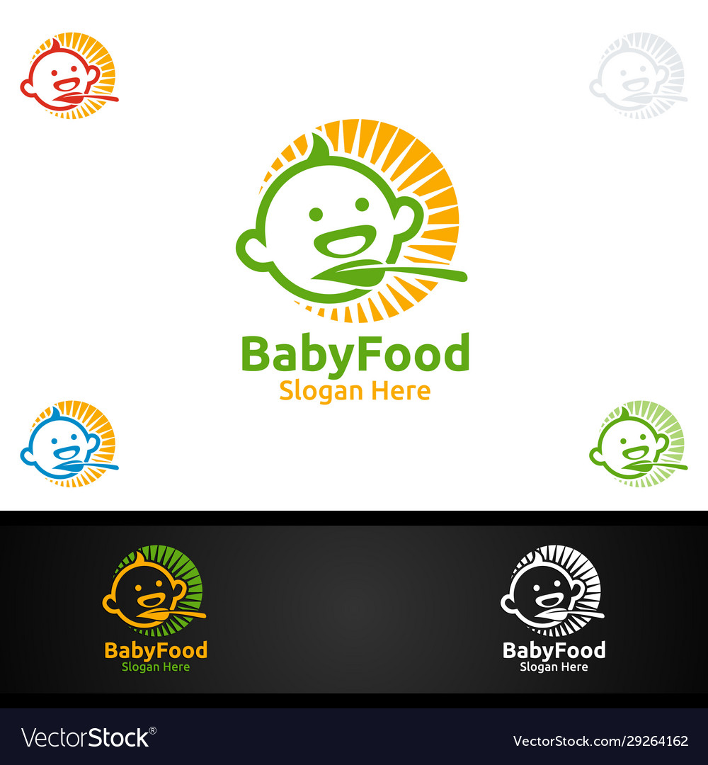 Baby food logo for nutrition or supplement concept