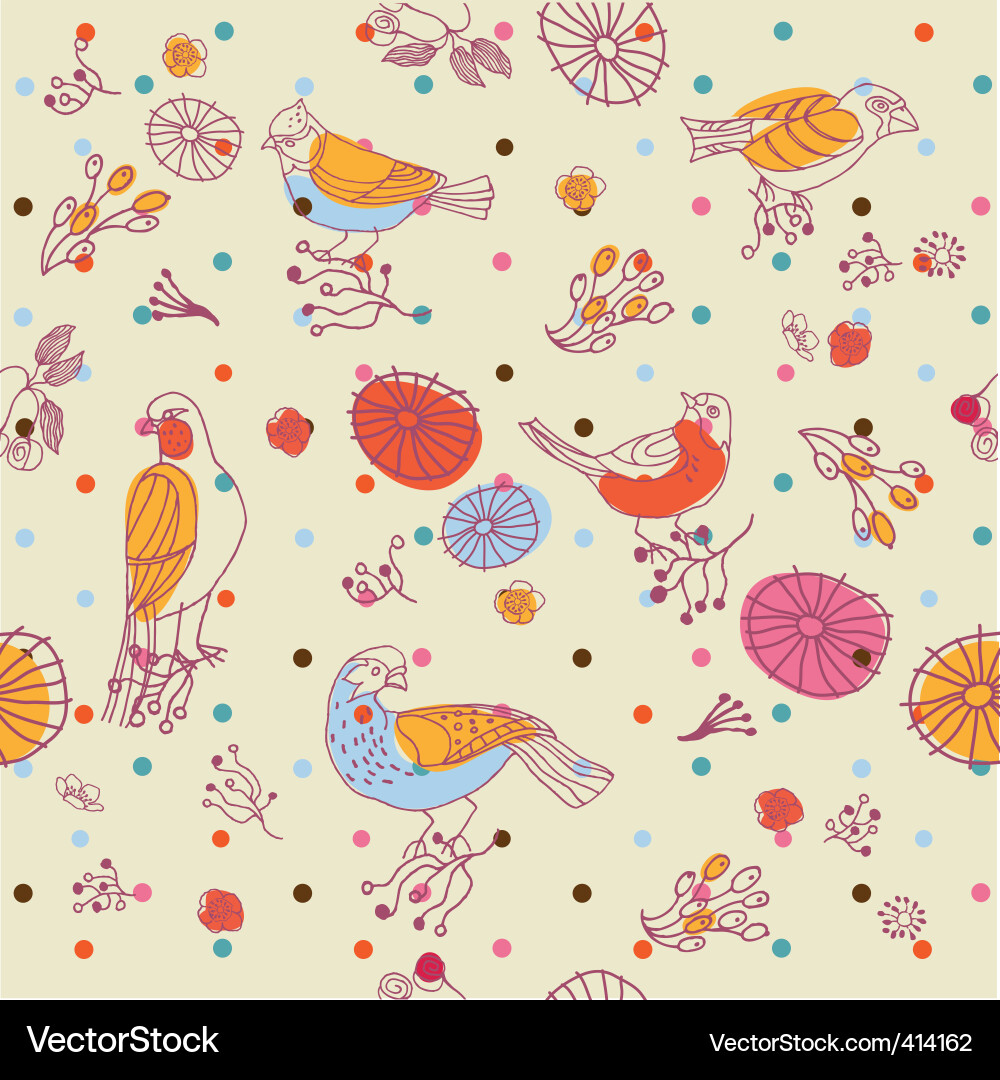Birds seamless pattern Royalty Free Vector Image