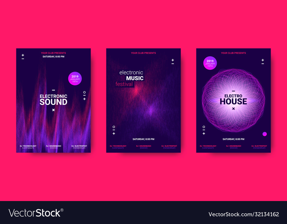 Electronic music posters with sound amplitude