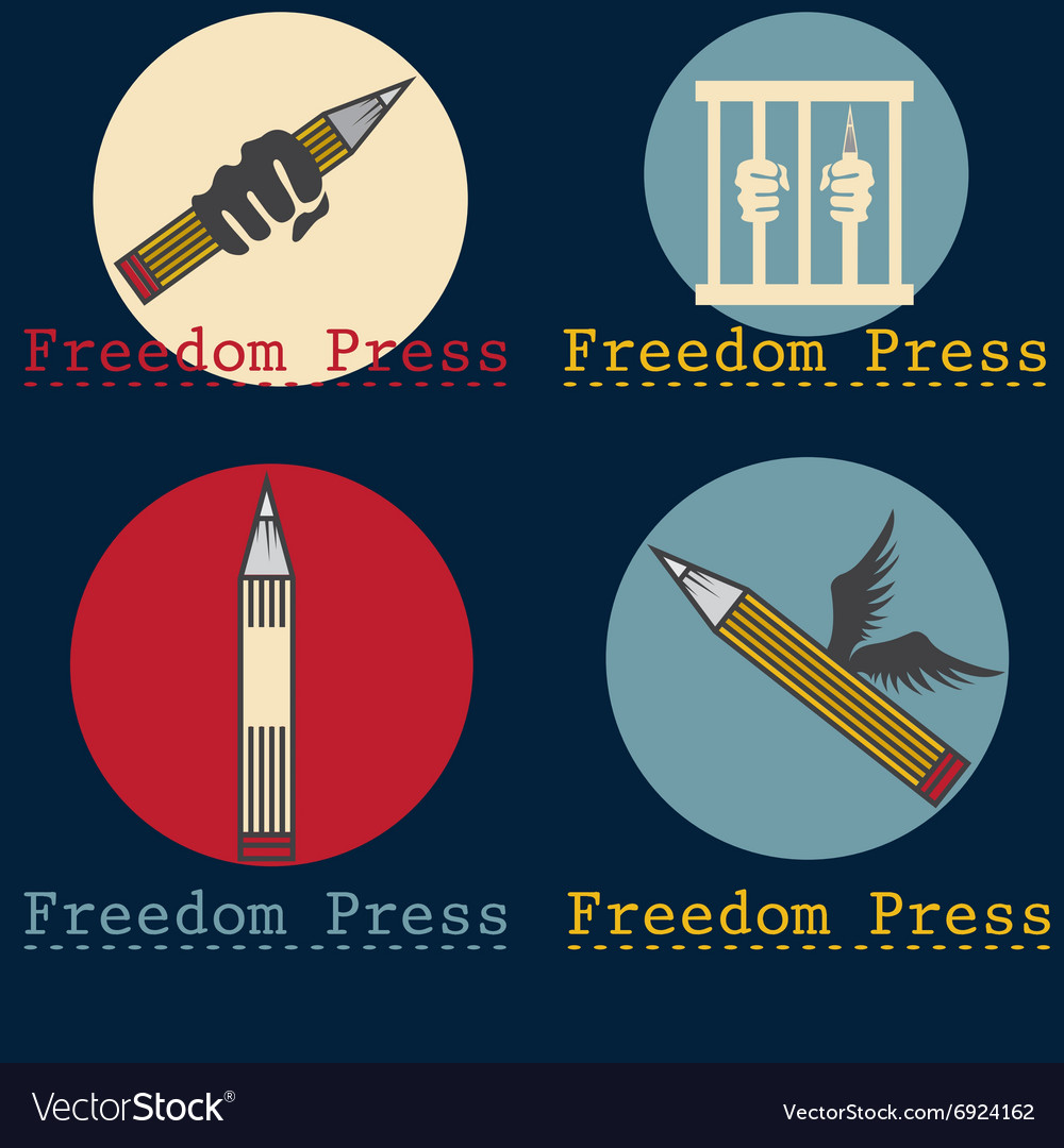 Freedom press concept design template Royalty Free Vector