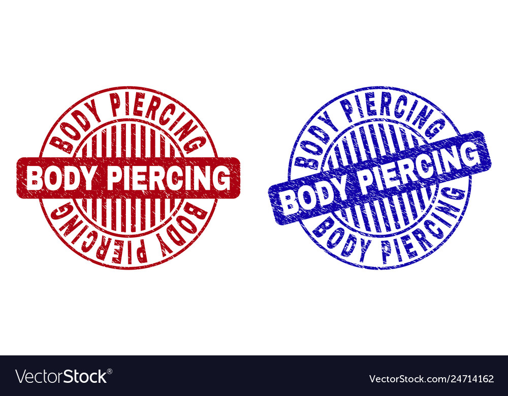 Grunge body piercing textured round stamps