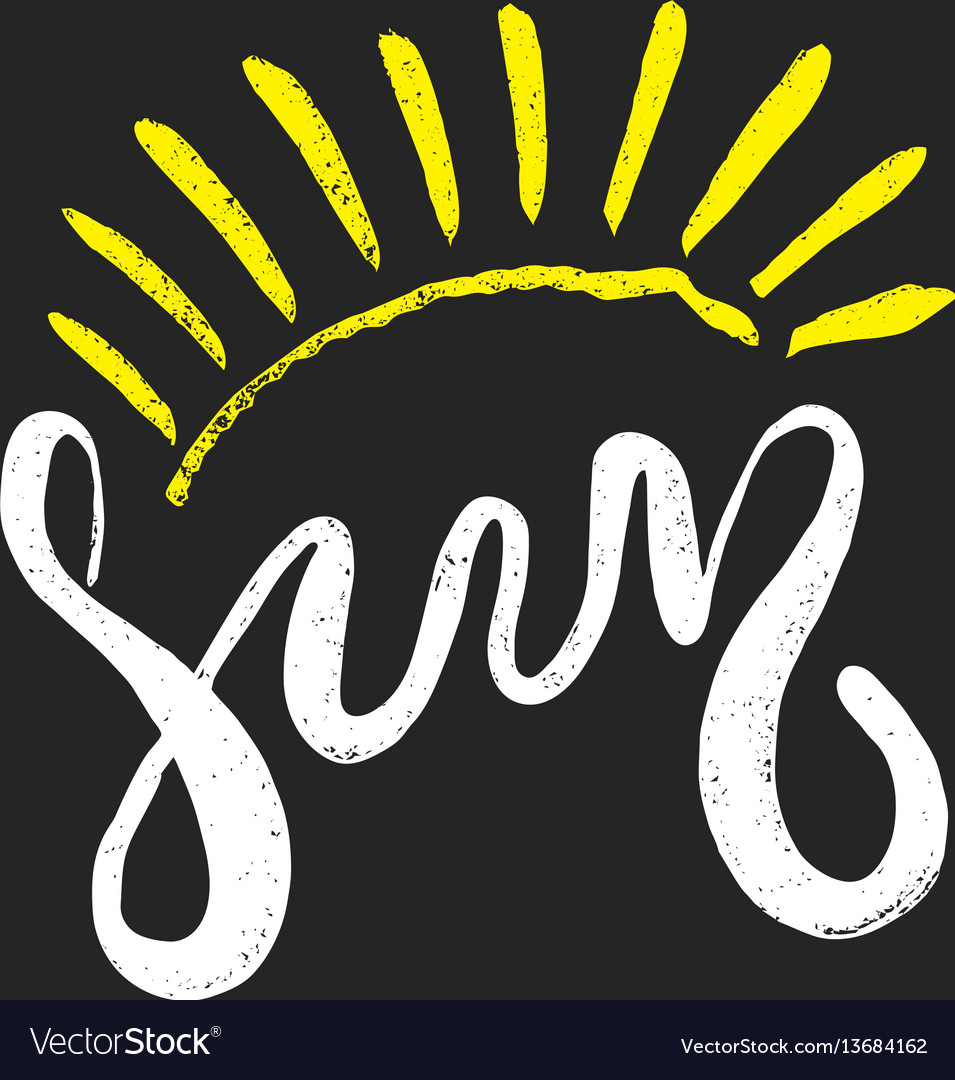 Hand drawn lettering - sun