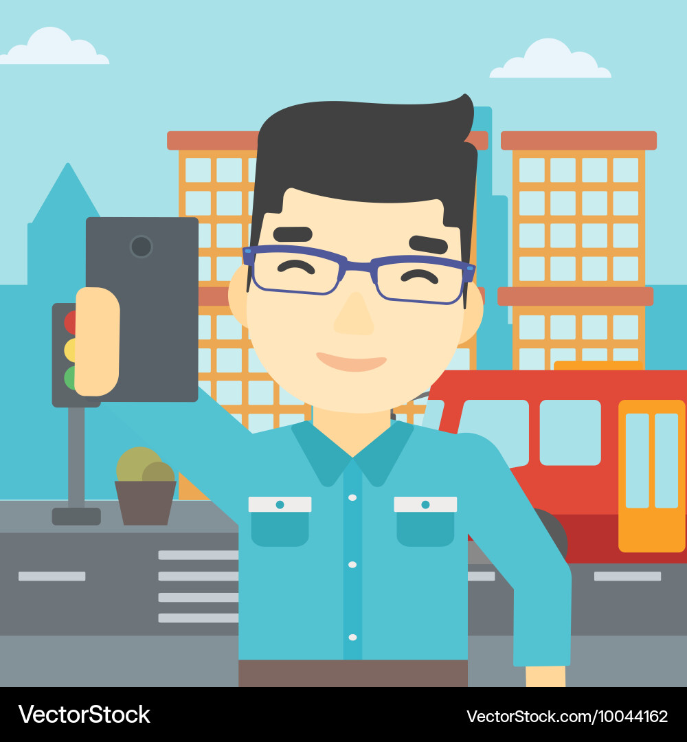 Man making selfie Royalty Free Vector Image - VectorStock