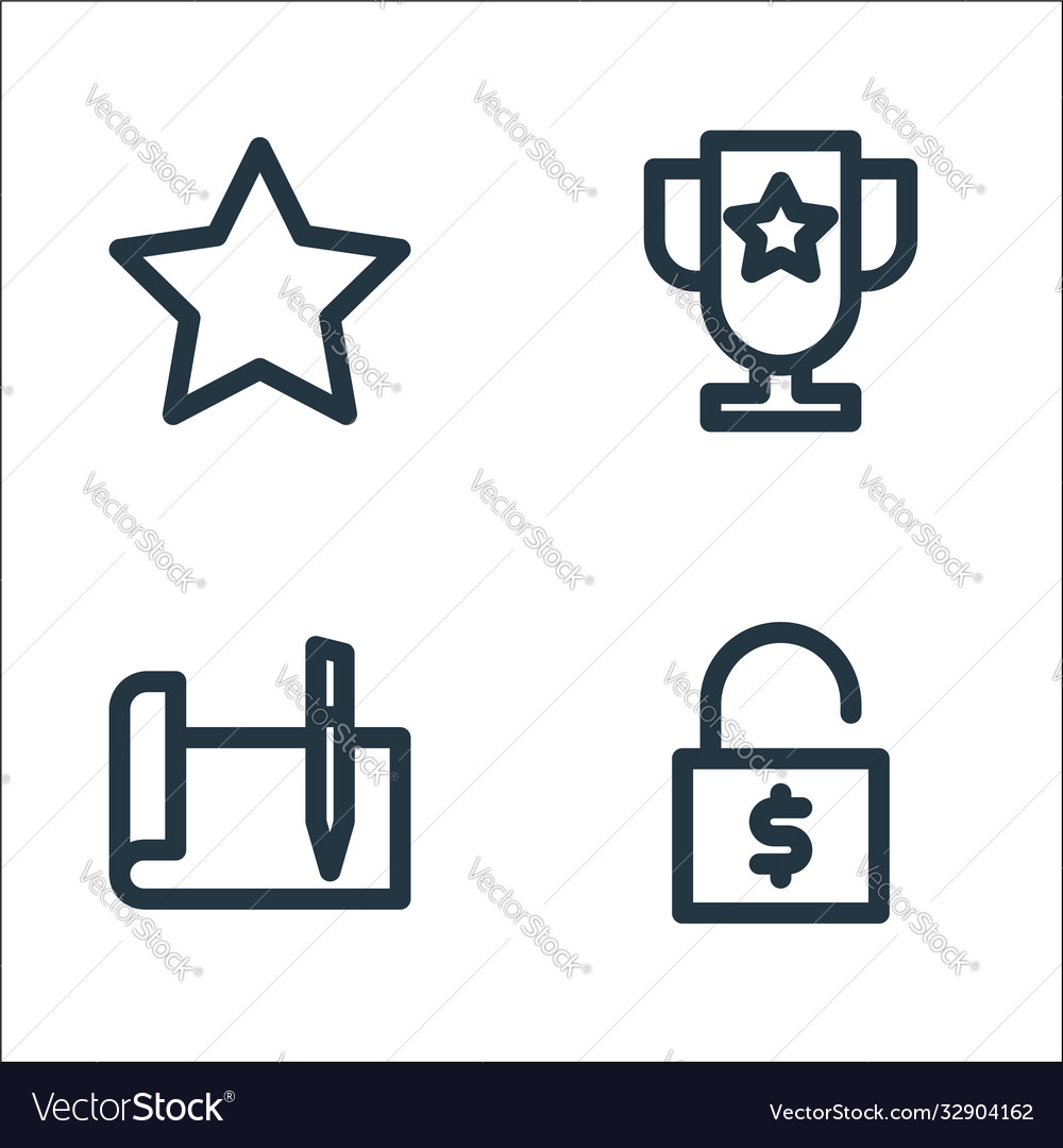 Marketing business line icons linear set quality