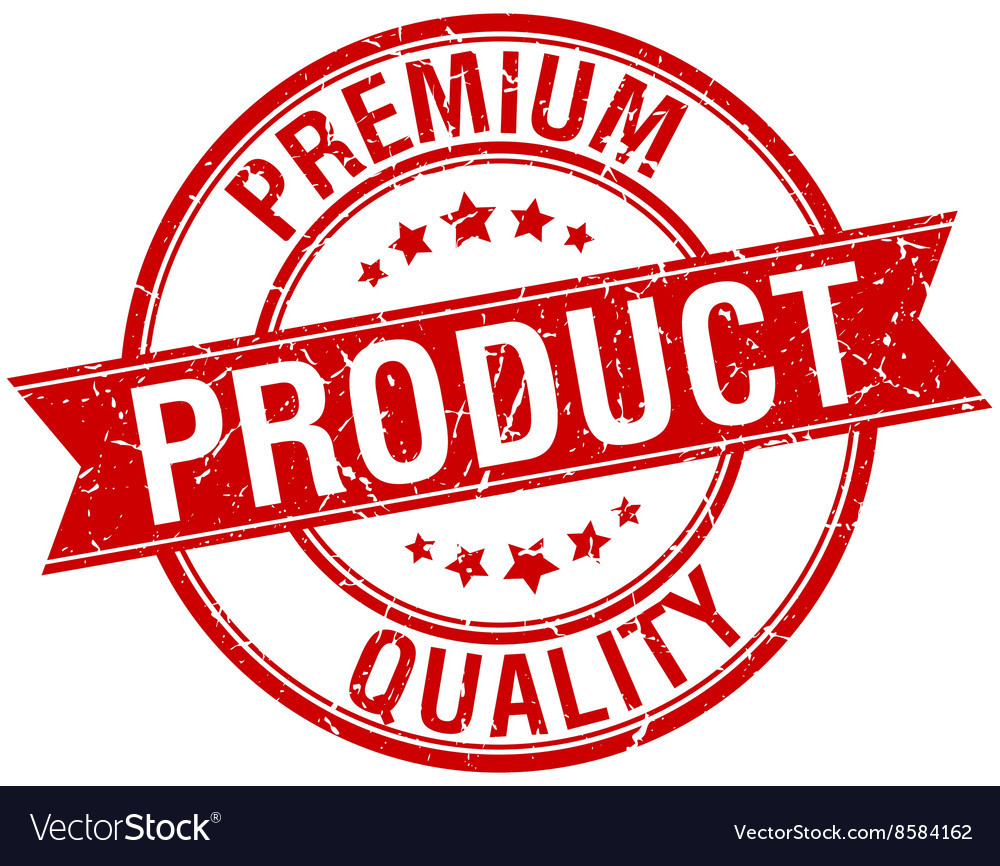 Premium quality product grunge retro red isolated Vector Image