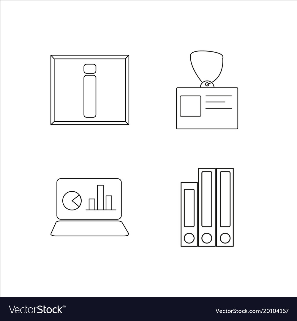 Business simple linear icon setsimple outline