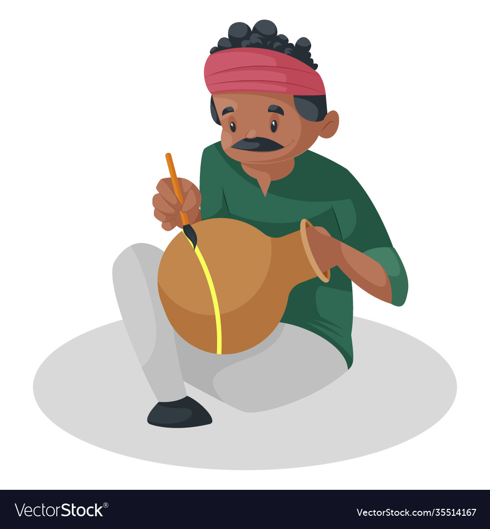 Indian potter cartoon Royalty Free Vector Image Indian potter cartoon Royalty Free Vector Image