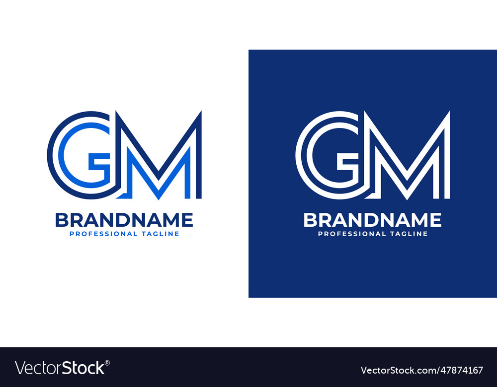 Letter gm line monogram logo suitable Royalty Free Vector