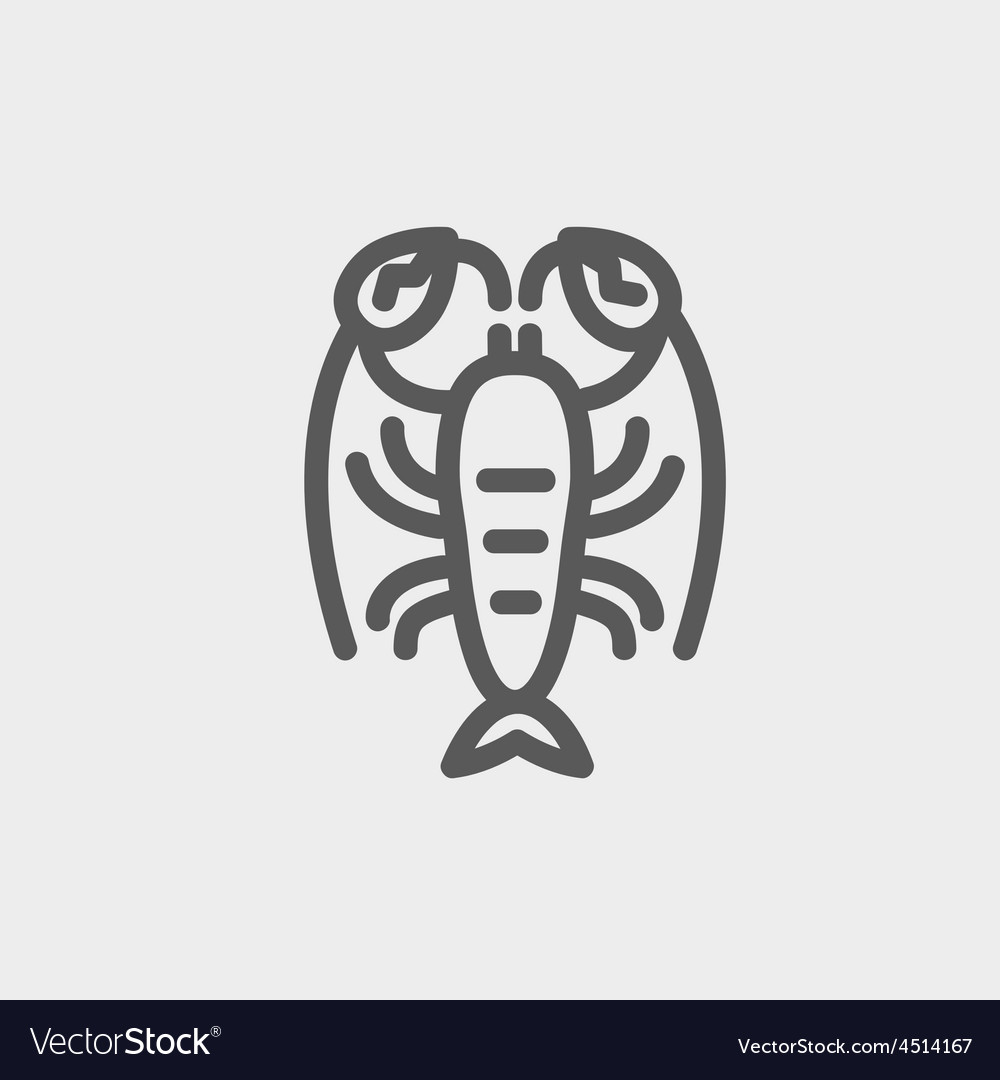 Lobster thin line icon