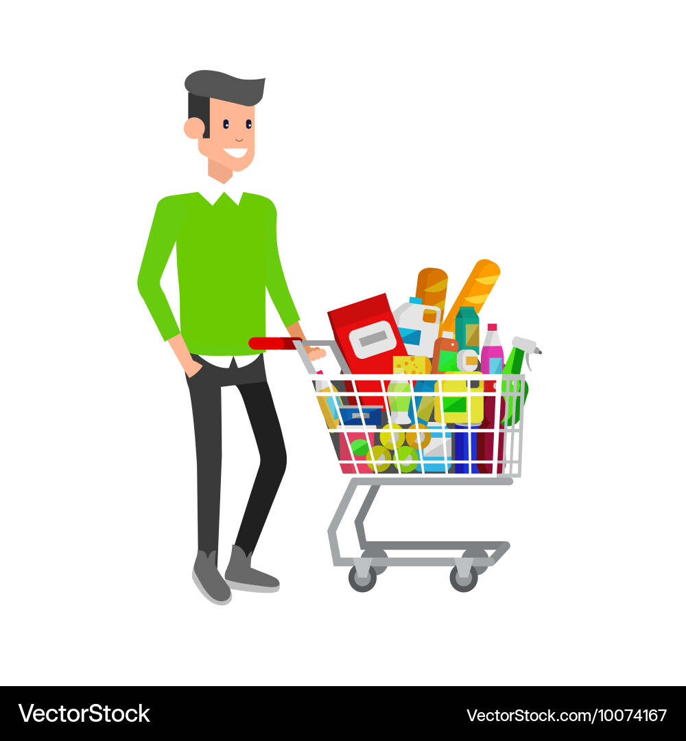 Shop supermarket flat Royalty Free Vector Image