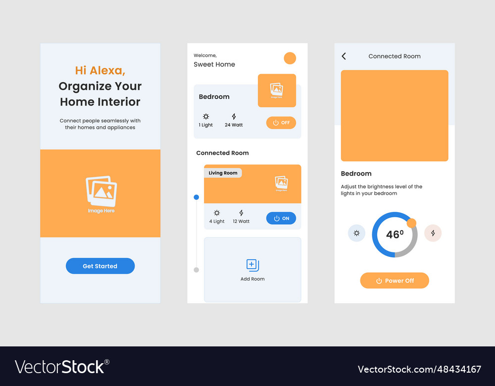 Smart home ui design template Royalty Free Vector Image