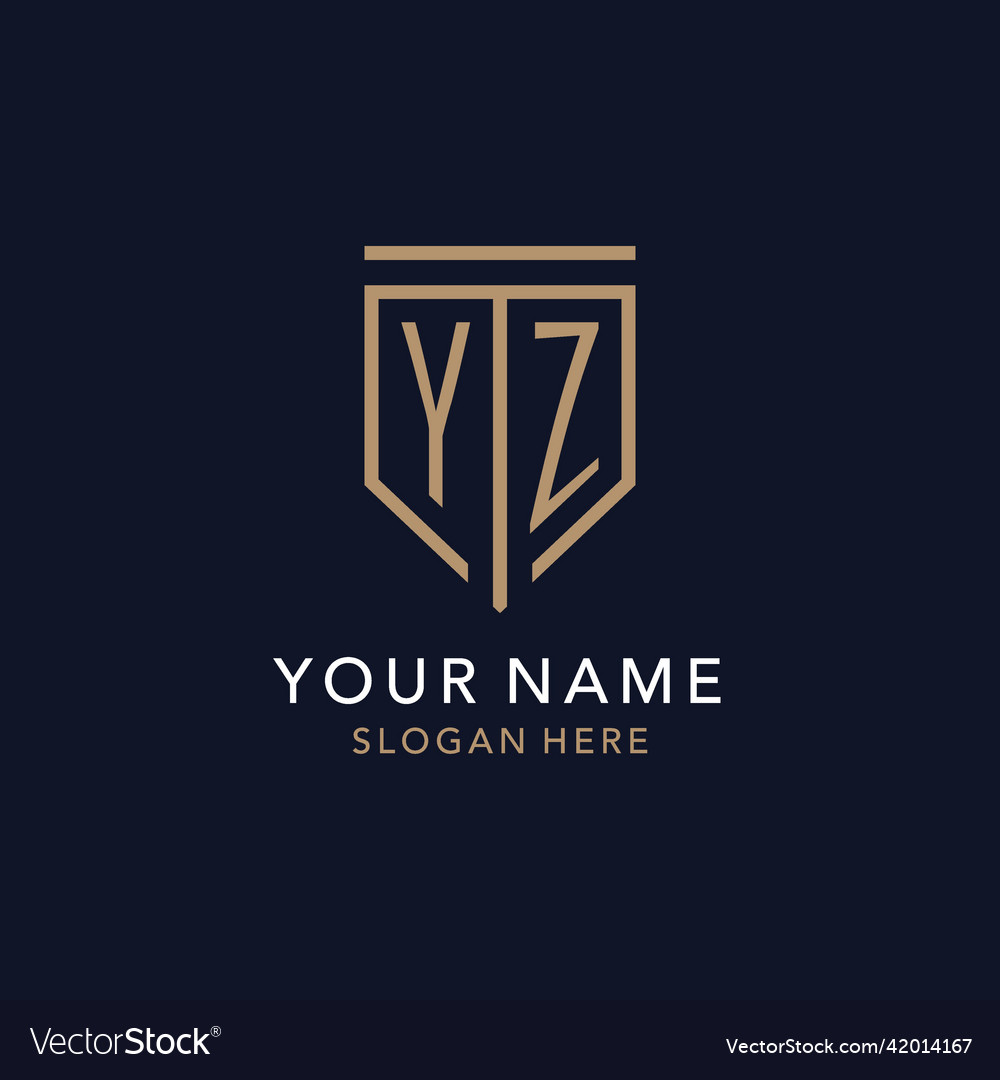 Yz initial logo monogram with simple luxury Vector Image