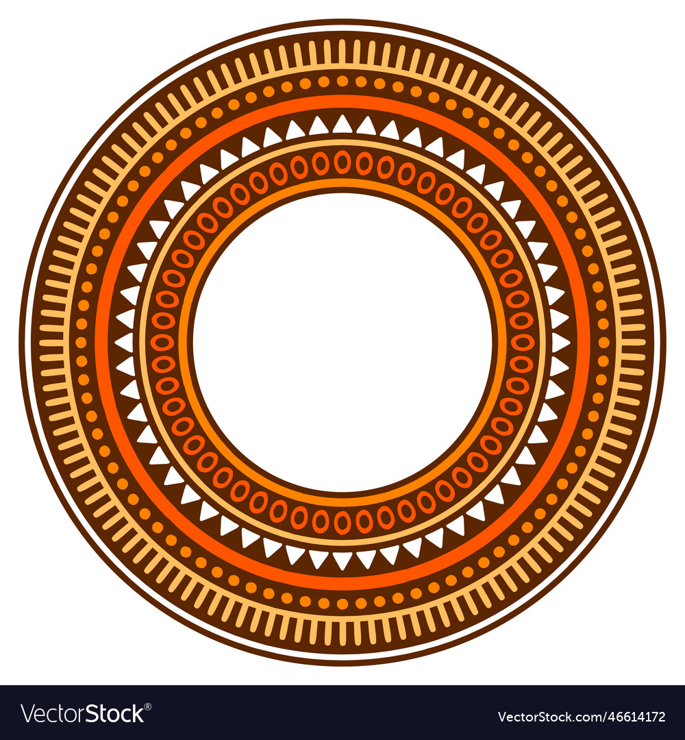 African ethnic round ornament hand stamp printing Vector Image