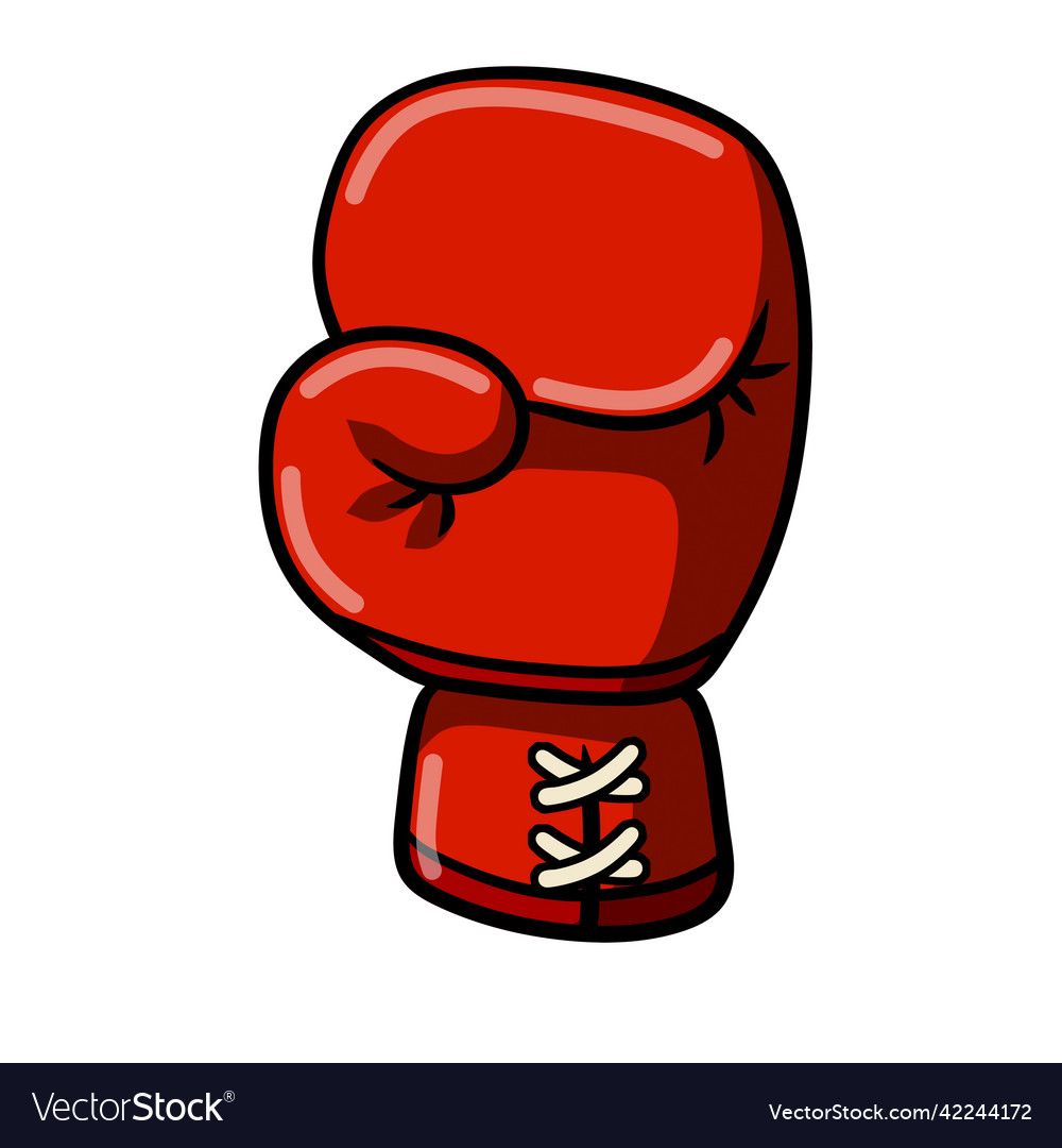 Boxing glove red elements of sportswear Royalty Free Vector