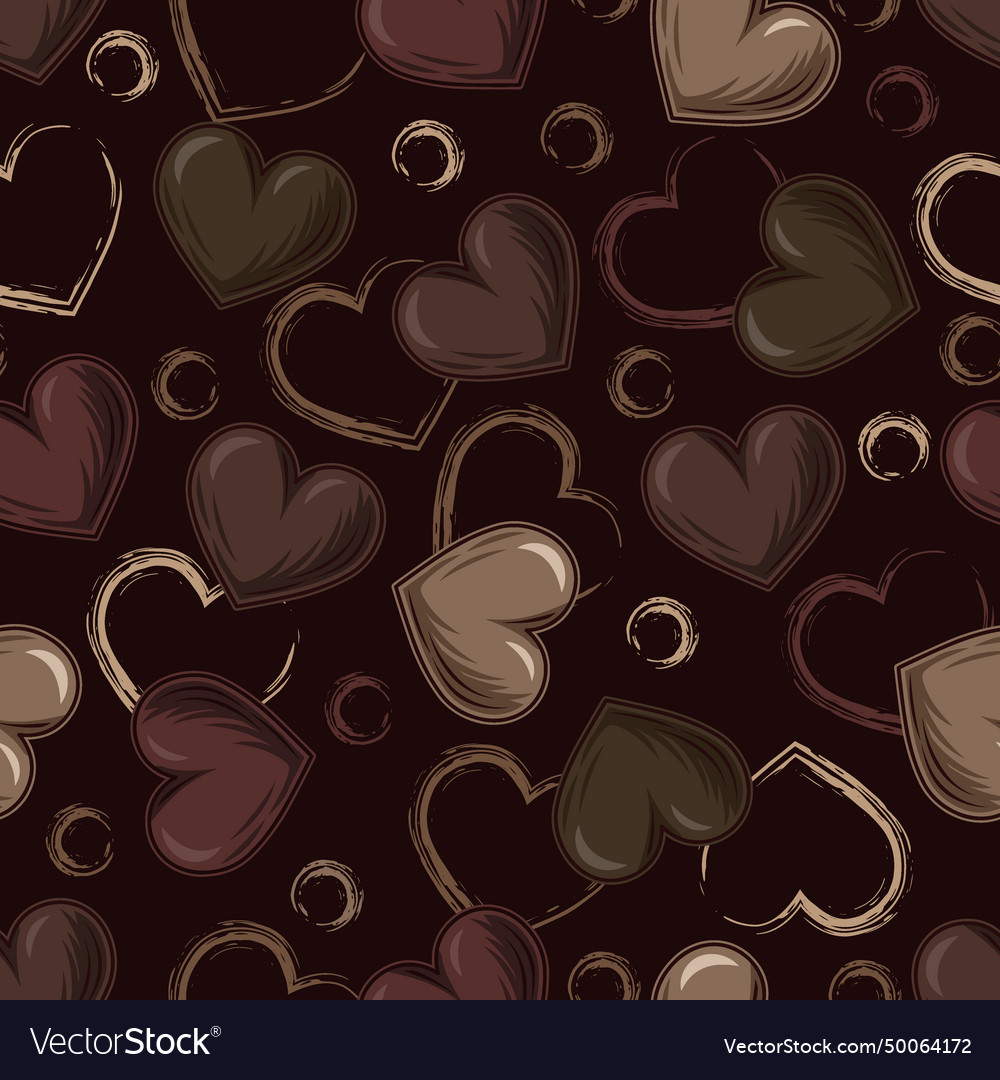 Camouflage Brown Pattern With Hearts Royalty Free Vector