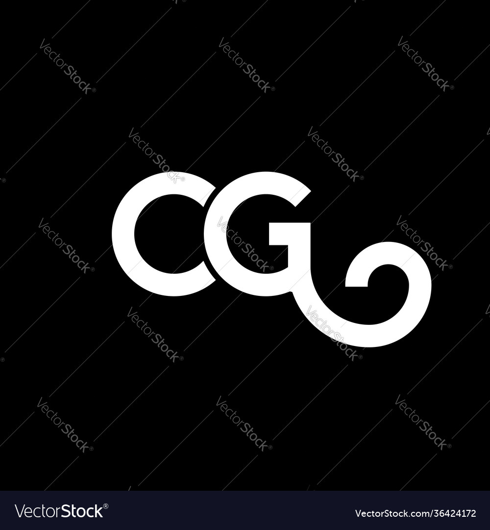 Cg letter logo design on black background