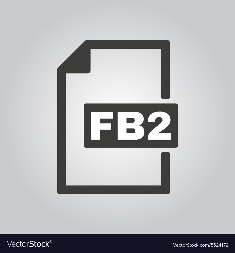 Fb2 icon file format symbol flat