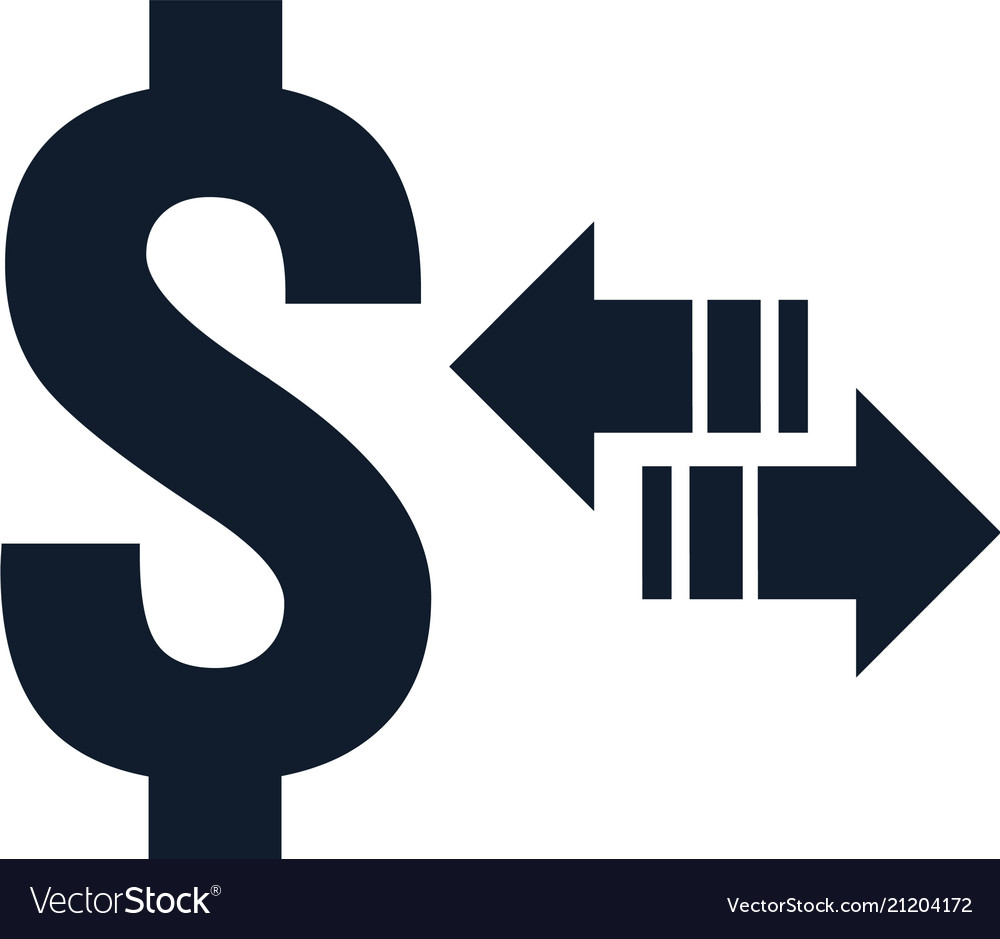 Money transfer icon symbol currency exchange Vector Image