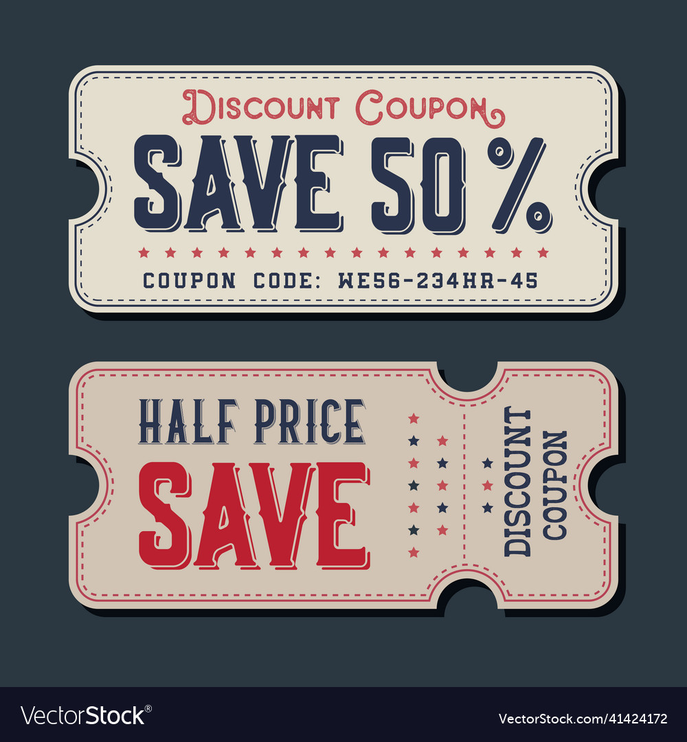 Old vintage paper sale coupon Royalty Free Vector Image