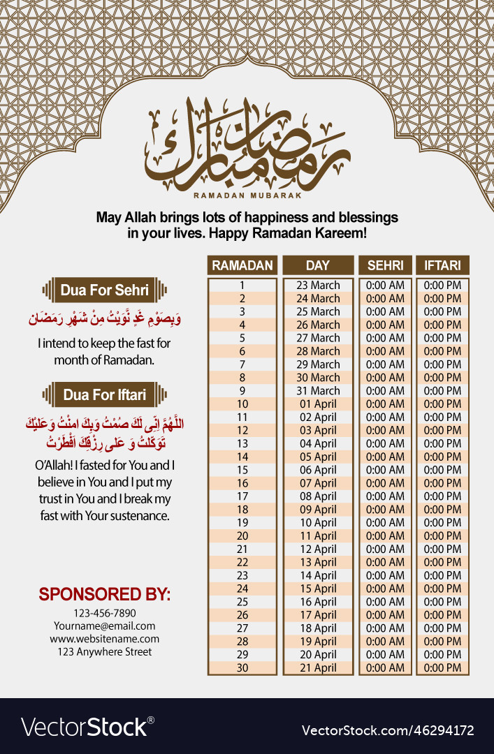 Ramadan mubarak calender