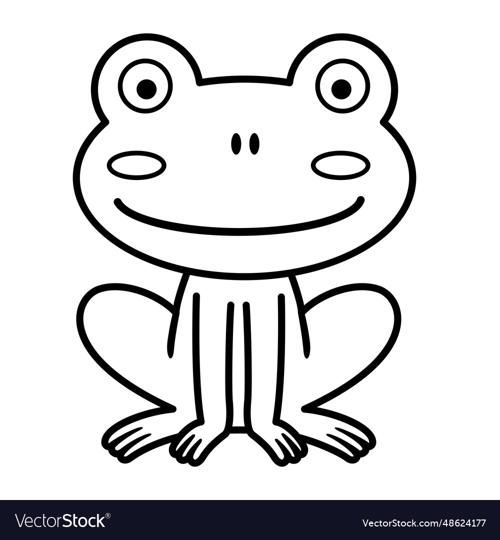 Black and white frog Royalty Free Vector Image