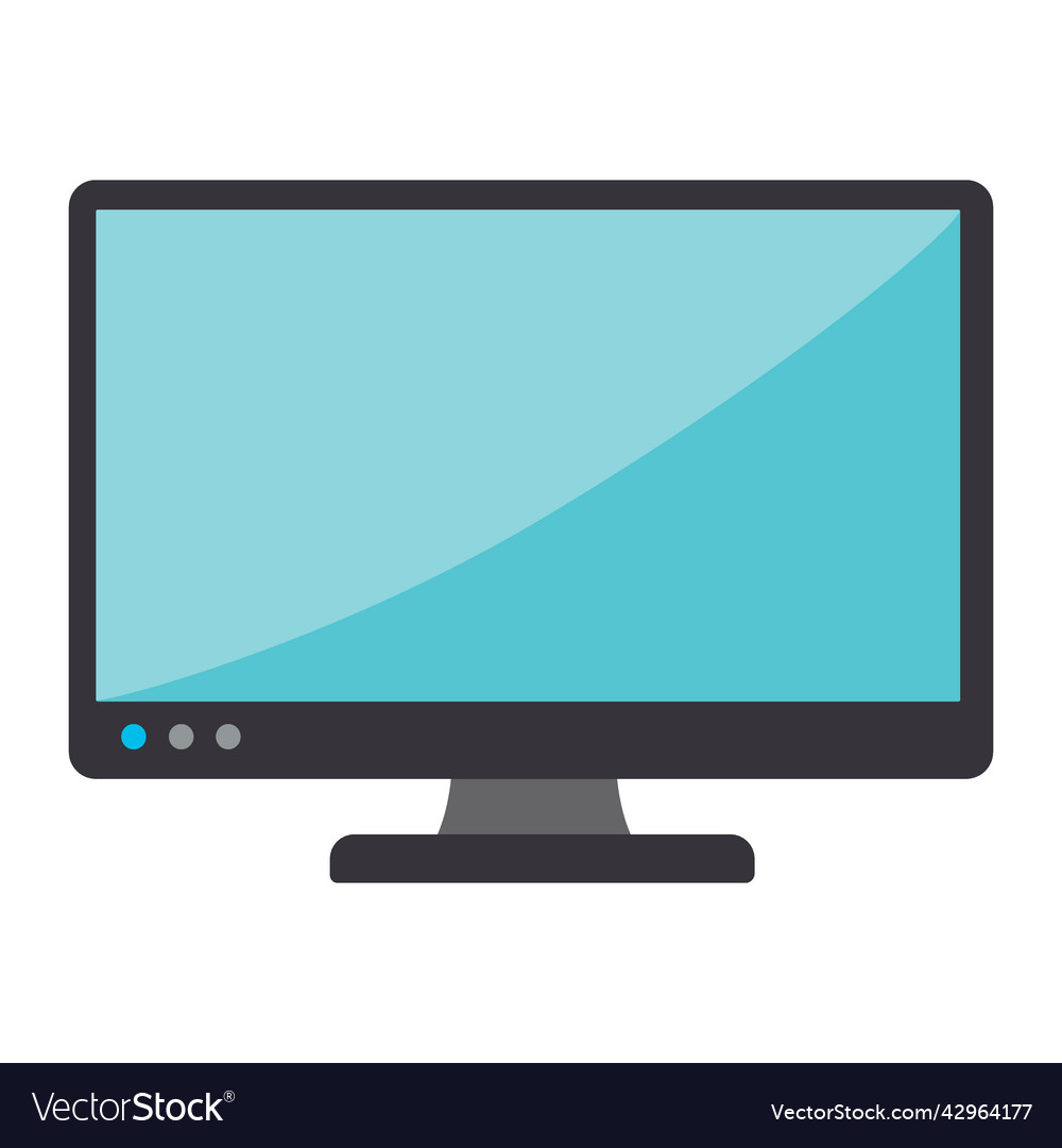 Computer monitor flat icon Royalty Free Vector Image