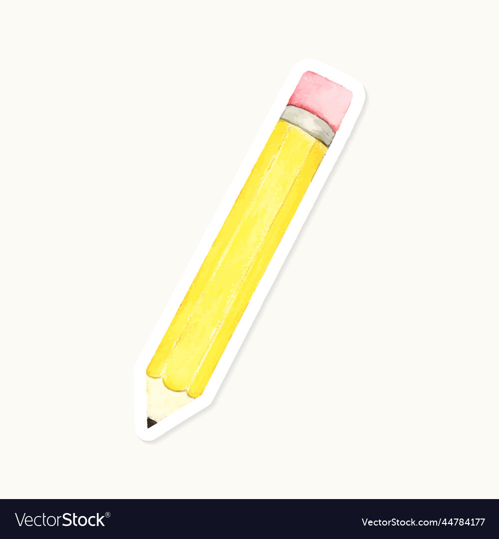 Hand drawn yellow pencil sticker